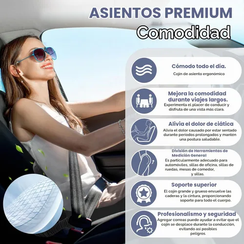 Vista 6 de Cojín de asiento de coche con almohada de apoyo lumbar, cojín de asiento Negro