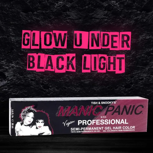 Vista 5 de Manic Panic Tinte de gel semipermanente de terciopelo rojo cereza profesional, color rojo cereza brillante, brilla bajo la luz negra, dura más de 40