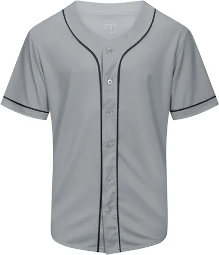 Vista 13 de KUAIPAO Camiseta de béisbol en blanco, camisa de manga corta, uniforme deportivo para hombres y mujeres (blanco, negro, rojo, azul, S-3XL)
