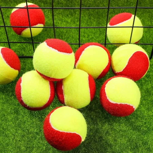 Vista 4 de 24 pelotas de tenis para niños, 75% de baja compresión etapa 3 pelotas de tenis a granel para principiantes, máquina de pelota, entrenamiento
