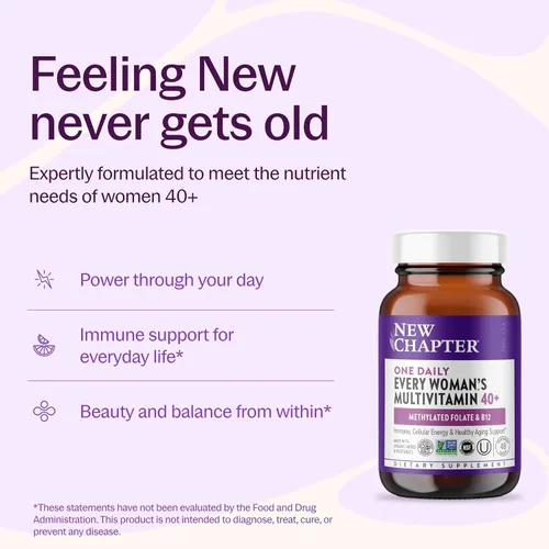 Vista 2 de Comprimidos multivitamínicos para mujeres de 40 años en adelante New Chapter, una al día, ANC-204, 1, 1