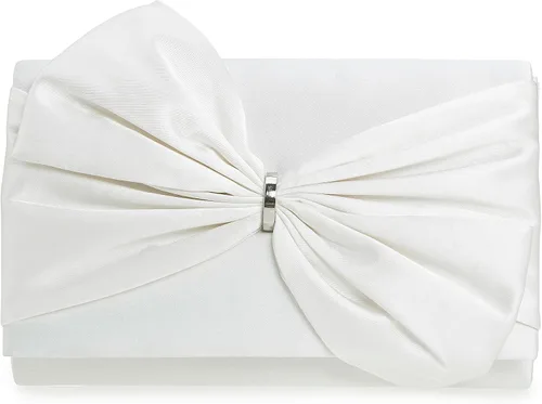 Vista 11 de CHARMING TAILOR Bolso formal de satén con lazo para mujer, bolso de embrague elegante para bodas, bailes, fiestas