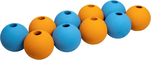 Vista 10 de Amazon Basics Juguetes para Perros, Pelotas de Goma Interactivas para Buscar, (Paquete de 2), 3 Pulgadas, Azul, Naranja