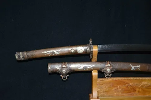 Vista 3 de Espada samurái japonesa coleccionable hecha a mano con espiga completa Katana