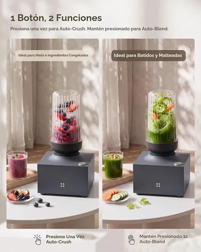 Vista 3 de iCucina Cubetto - Licuadora personal compacta de 1000 W y herramienta aromática, mezcladora minimalista para bebidas congeladas, batidos y batidos