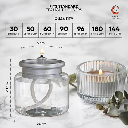 Vista 2 de Candle Charisma Velas líquidas desechables, velas de té de aceite con tiempo de combustión extendido de 8 horas, vela líquida sin goteo, combustible