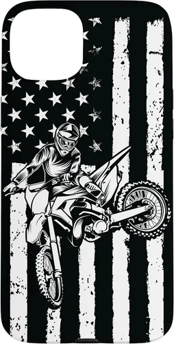 Vista 9 de Funda de motocross con bandera de Estados Unidos para iPhone 17