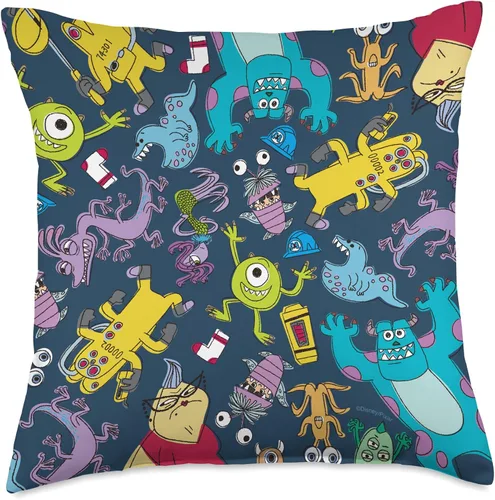 Vista 5 de PIXAR Disney Monsters Scare Crew - Almohada de 16 x 16 pulgadas, multicolor