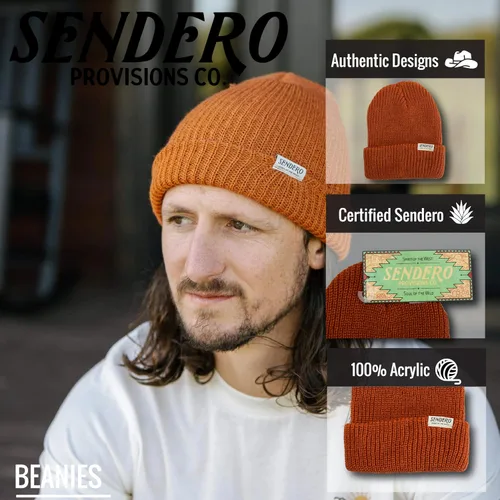 Vista 2 de Sendero Provisions Co. Gorro vintage con puños para exteriores para hombre y mujer