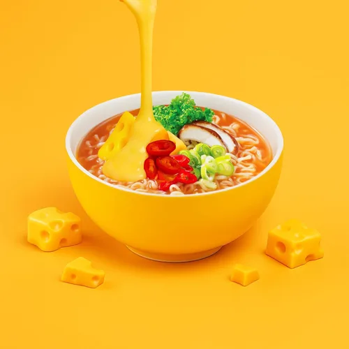 Vista 6 de Paquete de 8 fideos Ramyun Paldo Cheese Fromage, 3.92 onzas