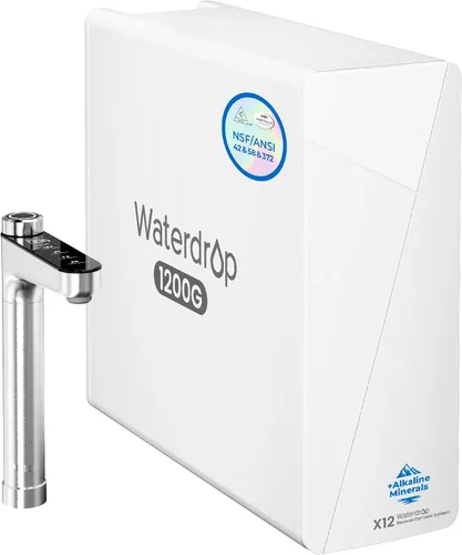 Vista 11 de Waterdrop X16 - Filtro de agua por ósmosis inversa alcalina, certificado NSF/ANSI 42 & 58 & 372, sistema RO de 1600 GPD, filtración de 11 etapas