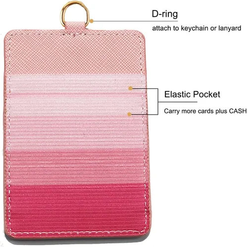 Vista 2 de TOOLIN Cartera elástica para tarjetas, cartera delgada vertical para tarjetas de crédito, cartera minimalista con bolsillo frontal para mujeres