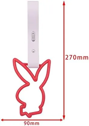 Vista 2 de Playboy - Correa para mango de autobús con forma de conejito rojo JDM TSURIKAWA, Plástico, No es una piedra preciosa