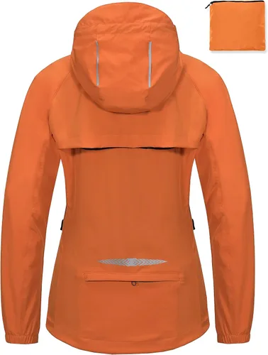 Vista 2 de Little Donkey Andy Chaqueta de correr de secado rápido para mujer UPF 50+ con mangas desmontables y capucha