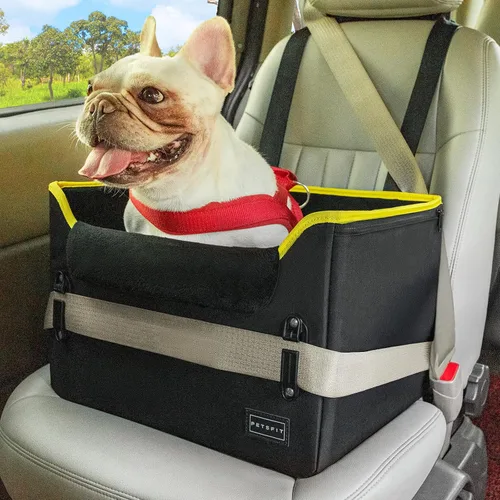 Vista 12 de PETSFIT - Asiento de automóvil impermeable, piel sintética, perros pequeños, hebillas seguras patentadas, correa de clip, cama transportadora