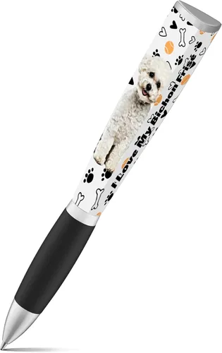 Vista 24 de Bolígrafo I Love My Dog (1 bolígrafo, 3 caras) bolígrafos lindos de cumpleaños para perros, bolígrafos divertidos, regalos para mujeres y perros