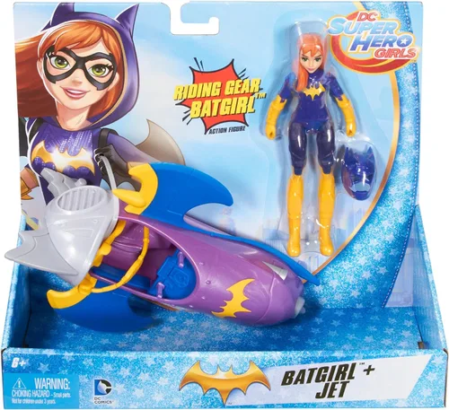Vista 5 de DC Super Hero Girls Batgirl Figura de acción con vehículo Batjet