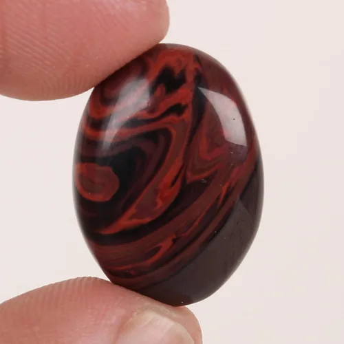 Vista 4 de REAL-GEMS Jaspe rojo natural de 19,5 quilates. Cabujón ovalado perfecto certificado para hacer joyas