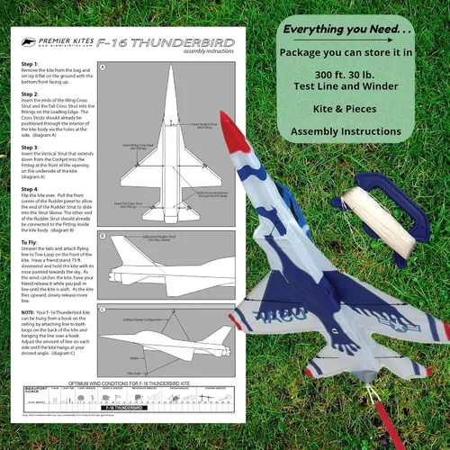Vista 5 de Premier Kites Cometa Jet 3D - F16 Thunderbird