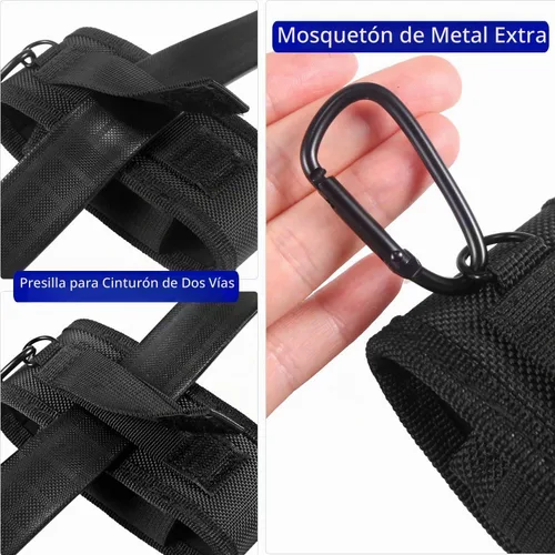 Vista 2 de ROCKTOL Funda multiherramienta para cinturón, bolsa multiherramienta de nailon 900D con 4 bolsillos, funda para cuchillos, funda de herramientas EDC