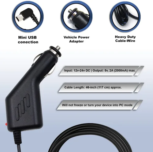 Vista 2 de Ramtech - Cable adaptador universal de corriente para cargador de automóvil de 12 V 2 A, compatible con Rand McNally TripMaker RVND 5510 5525 7710