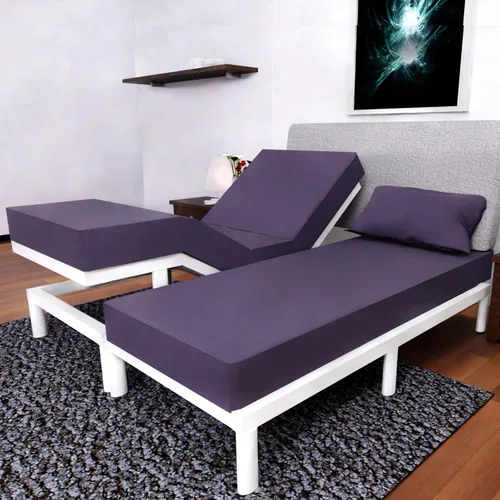 Vista 13 de Juego de sábanas Split King con 2 sábanas bajeras individuales XL, ropa de cama de 5 piezas, sin arrugas, resistente a la decoloración, microfibra