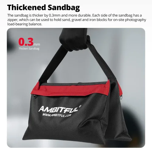 Vista 3 de AMBITFUL Juego de bolsa de arena resistente, para estudio de fotografía, escenario, película, alforja para soportes de luz, brazos y trípodes