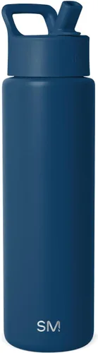 Vista 13 de Simple Modern botella de agua con tapa con pajita, termo de acero inoxidable con aislamiento al vacío, reutilizable, sin BPA, sin fugas