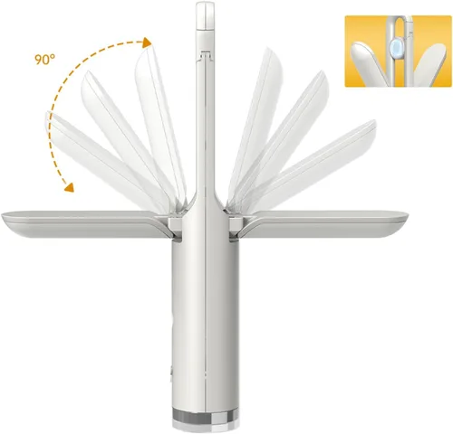 Vista 2 de Luz LED para campamento, luz recargable plegable con batería integrada de 2400 mAh, 5 modos, luz de emergencia multifuncional con linterna y función