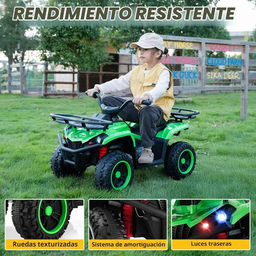 Vista 5 de TOBBI Coche eléctrico para niños de 24 V, 4 ruedas con cesta