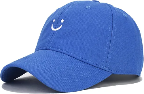 Vista 17 de Umeepar Gorra de béisbol con cara sonriente para mujeres y hombres, ajustable, de perfil bajo, de algodón, sin estructura, para papá
