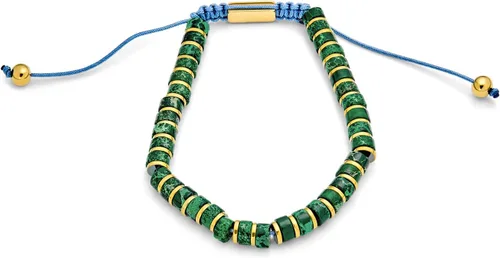 Vista 2 de Boho Natural Gemstone Blue Turquoise Black Brown Tiger Eye Red Lime Orange Jasper Green Jade Malachite Stones Chakra Stacking Bolo Bracelet Gold