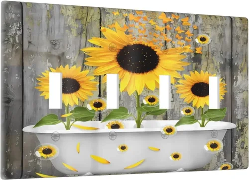 Vista 45 de Placa de pared de 1 cuadrilla, diseño de playa, océano, amanecer, mar, atardecer, cubierta de interruptor de luz en blanco, decorativo, sin