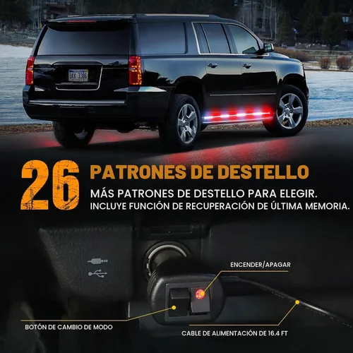 Vista 4 de XRIDONSEN - 2 luces estroboscópicas de 70 pulgadas, 864 luces LED Rojo/Blanco