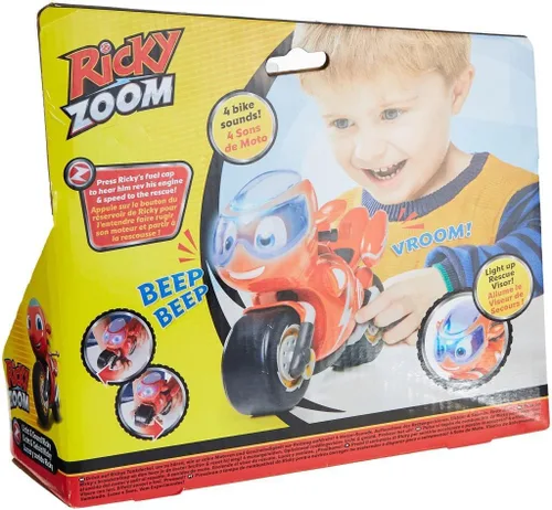 Vista 6 de Ricky Zoom Motocicleta de juguete con luz y sonidos, rojo para niños, niña