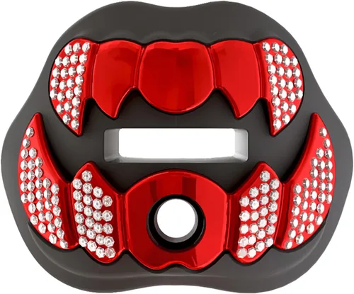 Vista 8 de LeCool Protector bucal de fútbol con correa conectada, 3D Beast Chrome, protector bucal para adultos y jóvenes, pieza para deportes para máximo