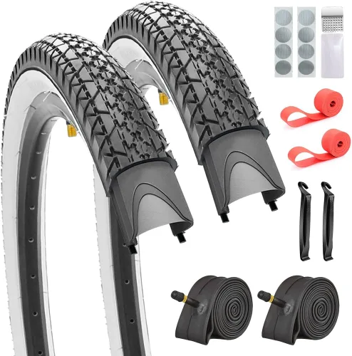 Vista 8 de Paquete de 2 neumáticos y tubos de bicicleta Beach Cruiser de 24 pulgadas/26 x 2.125 pulgadas o sin tubos de 24 pulgadas/26 x 1.75 pulgadas/2.125