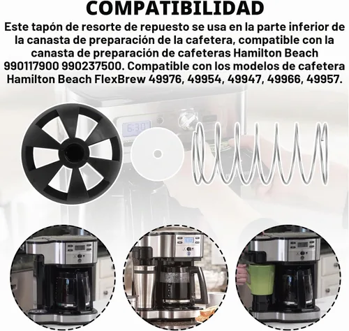 Vista 5 de Cesta de preparación de café Kits de tapones con resorte inferior