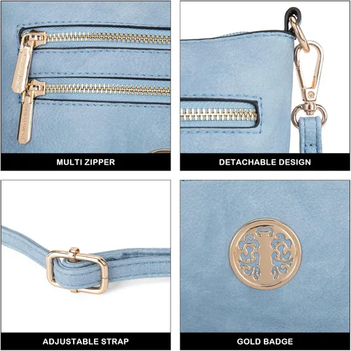 Vista 17 de Montana West Bolsos cruzados para mujer con múltiples bolsillos y correa ajustable