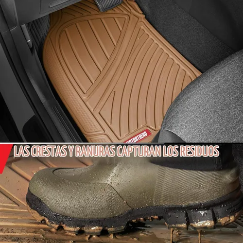 Vista 6 de Tapetes de goma FlexTough de 3 hileras, Beige