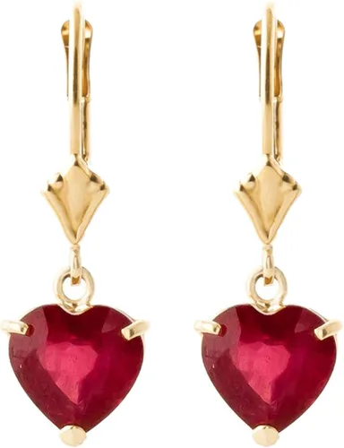 Vista 3 de Galaxy Gold GG 2.9 CTW - Aretes de oro macizo de 14 quilates con forma de corazón rubí, Gema Metal, Rubí