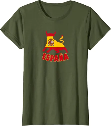 Vista 82 de Spain Espana with Bull and National Flag/Present T-Shirt Asphalt Grey