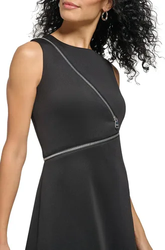 Vista 5 de DKNY womens Scuba Fit and Flare Dress With Zipper Detail
