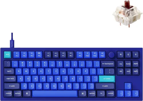 Vista 9 de Keychron Q3 - Perilla de teclado mecánico personalizado con cable, TKL Tenkeyless QMK/VIA macro programable con interruptor azul Gateron G Pro