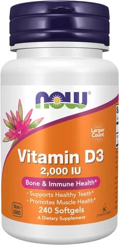 Vista 9 de NOW Foods Suplementos, Vitamina D-3 50,000 UI, cápsulas blandas, 50 cápsulas blandas