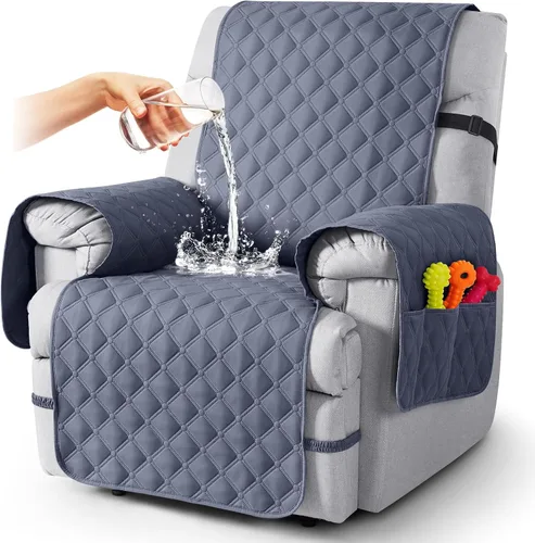 Vista 47 de TAOCOCO Fundas reclinables 100% impermeables, con correas para las piernas, funda de sofá reclinable reversible para silla reclinable, protector