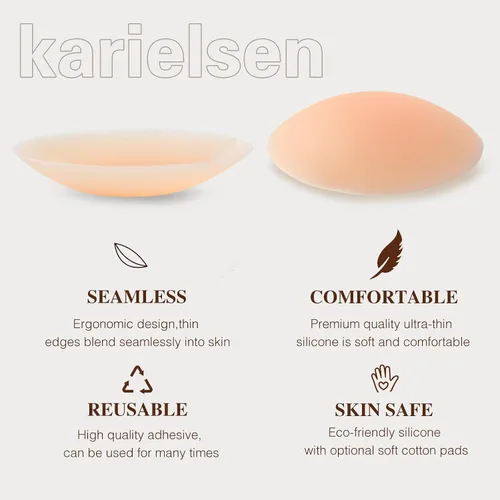 Vista 5 de Karielsen Cubierta de pezón - Tapones adhesivos reutilizables para pezones para mujeres-Adhesivo de silicona para pezones con bonita caja de viaje