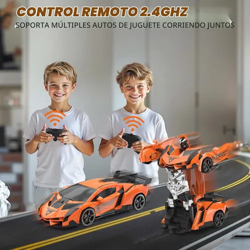Vista 7 de Carro de Control Remoto que se Transforma en Robot, Juguetes de Carro RC, Deformación de Un Botón y Rotación de 360° con Derrape, Juguetes