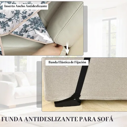 Vista 6 de ALIECOM Funda para sofá 100% impermeable para sofá de 3 cojines, apta para mascotas, fundas para sofá lavables con estampado, antideslizantes