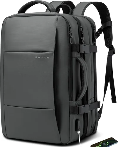 Vista 9 de Mochila de viaje de 35 litros, mochila de mano aprobada para vuelos para bolsa de viaje internacional, resistente al agua, duradera, mochilas